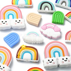 20Pcs 20 Styles Rainbow Food Grade Eco-Friendly Silicone Focal Beads&nbsp;SIL-CJ0001-78