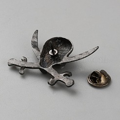 スカル合金ブローチ  アンティークシルバー  30x38mm&nbsp;AJEW-WH0270-462C