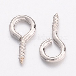 アイアンスクリューアイピンヒートンキャップ  片穴パーツ用  プラチナカラー  約10mm長  5 mm幅  厚さ1.2mm  穴：2.8mm&nbsp;E563Y