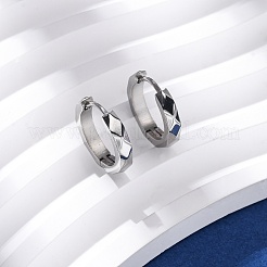 304ステンレススチールフープピアス  316ステンレス鋼  プラチナ  15x3mm&nbsp;EJEW-D331-10P