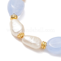 Imitation Gemstone & ABS Imitation Pearl Acrylic Beaded Bracelets for Women&nbsp;BJEW-JB12157-02
