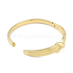 304ステンレススチール×ヒンジ付きバングル（女性用）  18KGP本金メッキ  内径：2x2-3/8インチ（5x6.05cm）  12.5mm&nbsp;BJEW-C071-12G