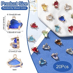20Pcs Brass Micro Pave Cubic Zirconia with Glass Charms&nbsp;KK-YW0002-94