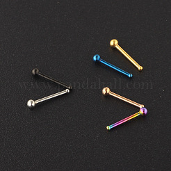 304ステンレススチールラウンドボールノーズボーンリング  ブラック  7mm  ピン：0.8mm  ヘッド：2mm&nbsp;WG2C4E4-02