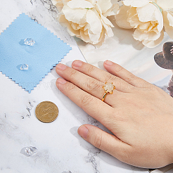 1個調節可能、925スターリングシルバーの婚約指輪の金具  1pc スエード生地スクエアシルバー研磨布  ゴールドカラー  模様：15x10ミリ  内径：19mm&nbsp;FIND-DC0006-63G