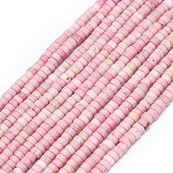 天然石ロードナイトビーズ連売り  艶消し  ディスクビーズ  ヒシビーズ  4~4.5x2~2.5mm  穴：1mm  約155~157個/連  15.24インチ（38.7cm）&nbsp;G-P575-B08-4x2mm