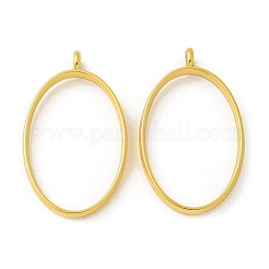 Rack Plating Alloy Oval Open Back Bezel Pendants&nbsp;PALLOY-S047-26E-FF