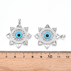 Brass Micro Pave Cubic Zirconia Pendants&nbsp;KK-N257-24P