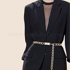 1Pc Black PU Leather & Alloy Twisted Waist Body Chains for Woman&nbsp;DIY-CL0001-10