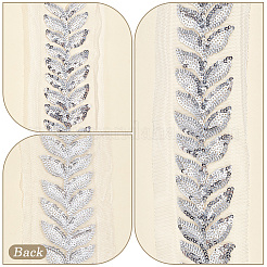 5Yards Polyester & Plastic Paillette Embroidery Ribbons&nbsp;OCOR-CY0003-25
