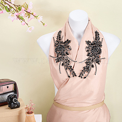 Flower Resin Rhinestone Decorative Corsages for Clothing Accessories&nbsp;PATC-WH0021-064B