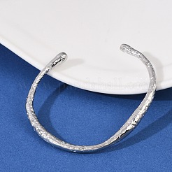 女性用 304 ステンレススチール オープンカフバングル  ステンレス鋼色  1/4インチ（0.6cm）  内径：2-1/2インチ（6.2cm）&nbsp;BJEW-R019-03P-03