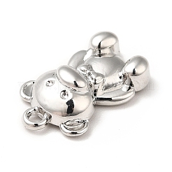 ラックメッキ合金ペンダント  カドミウムフリー＆鉛フリー  クマのチャーム  プラチナ  17.5x11x5mm  穴：1.5mm&nbsp;PAALOY-K256-06P