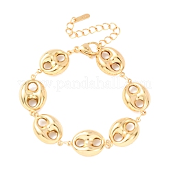 304 Stainless Steel Coffee Bean Link Chain Bracelets&nbsp;X-BJEW-D359-14B-G