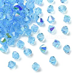 プレシオサ®クリスタルビーズ  チェコクリスタル  双円錐形(451 69 302 ロンデル)  60000 200 アクアマリンab  5mm  穴：1mm&nbsp;Y-PRC-BA5-60000-200