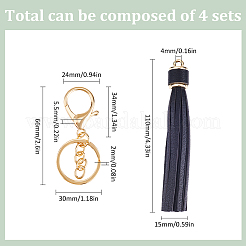 DIY PU Leather Tassels Keychain Kits&nbsp;DIY-SC0026-20B