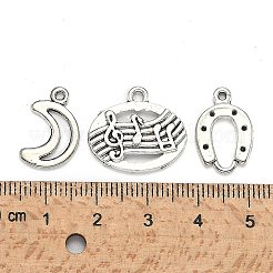 合金のチベット風チャーム  混合図形  アンティークシルバー  13~49x10~25x1~3mm&nbsp;TIBEP-MSMC003-AS