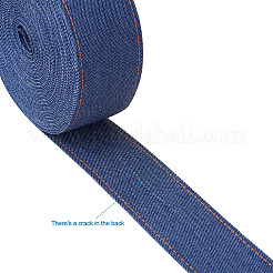 ステッチデニムリボン  服飾材料  DIYクラフトヘアクリップアクセサリーと縫製装飾用  マリンブルー  4cm  10 M /袋&nbsp;OCOR-TAC0009-04D-03