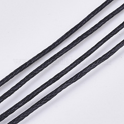 環境に優しいワックスコットンコード  綿糸100％  マクラメ用  ジュエリー作りビーズ細工  ブラック  1mm  約382.76ヤード（350m）/バンドル&nbsp;YC-S008-01