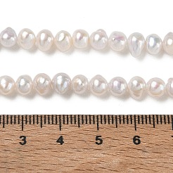 天然養殖淡水パールビーズ連売り  ポテト  ベージュ  5~5.5mm  穴：0.5mm  約76~82個/連  14.57~14.76''（37~37.5センチメートル）&nbsp;PA-CBAC463-07