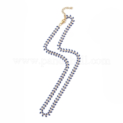 Enamel Ear of Wheat Link Chain Necklace&nbsp;NJEW-P220-02G