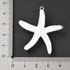 不透明樹脂ペンダント  プラチナ鉄ループ付き  ヒトデ  41x38x7.5mm  穴：2mm&nbsp;RESI-C061-03C-01