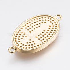 Brass Micro Pave Cubic Zirconia Links&nbsp;ZIRC-E148-22G