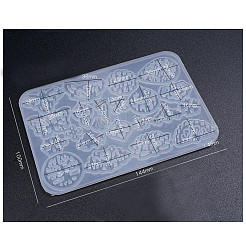ペンダントシリコンモールド  エポキシレジン型  UVレジン用  DIYジュエリークラフト作り  蝶＆木＆花  ホワイト  10x14.4cm&nbsp;X-DIY-E010-03