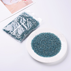3000個のガラスシードビーズ  銀並ぶ丸い穴  丸い小さなビーズ  ターコイズ  2mm  穴：1mm&nbsp;SEED-PA0001-29A-03