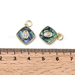 Brass Micro Pave Cubic Zirconia Pendants&nbsp;KK-K384-07G