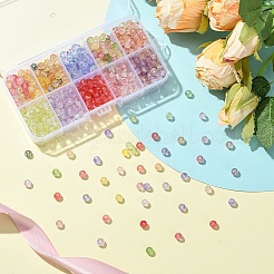 540個9色透明ガラスビーズ  ファセット（32ファセット）  ロンデル  ミックスカラー  6x5mm  穴：1mm  60個/カラー&nbsp;GLAA-YW0004-01