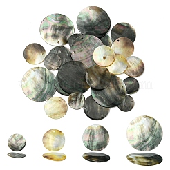 6Pcs Black Lip Shell Pendants&nbsp;SSHEL-YW0001-13A