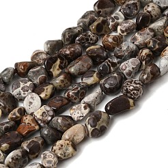 天然ヒョウ肌ジャスパービーズ連売り  タンブルストーン  ナゲット  8~10x7~9x5~7mm  穴：1mm  約48~49個/連  15.94''（40.5~42センチメートル）&nbsp;GG-CBAC13F-A01-01
