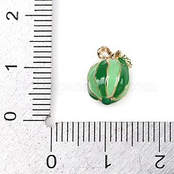 合金エナメルチャーム  フルーツ  ゴールドカラー  スイカ  12.5x8x7mm  穴：1.2mm&nbsp;LS-PALLOY-S059-01G-A