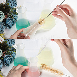 プラスチックビーカーセット  チューブボトル洗浄クリーニングブラシと使い捨てプラスチックスポイト付き  プラスチック計量カップ  透明  ビーカー: 50ml/100ml/250ml/500ml  4個/セット&nbsp;TOOL-GB0001-01