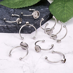 9Pcs 3 Styles 304 Stainless Steel Cuff Pad Ring Settings&nbsp;STAS-PJ0001-16P