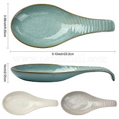 陶器の食器置き  台所用品ホルダー  スプーン用  取鍋  トング  ホワイト  232x98.5x25.5mm  内径：143.5x92mm&nbsp;PR-FZC5170-02