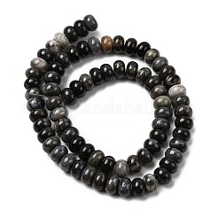 天然石バンブーアゲート竹葉瑪瑙ビーズ連売り  ロンデル  8.5x5.5mm  穴：1mm  約73個/連  15.35''（39センチメートル）&nbsp;G-A280-A07-02