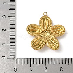 304ステンレスペンダント  花のチャーム  18KGP本金メッキ  28x26x3mm  穴：2mm&nbsp;STAS-P388-08G