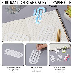 10Pcs Sublimation Blank Thermal Acrylic Paper Clips&nbsp;AJEW-CP0006-83C
