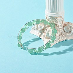 ナチュラル＆シンセティックミックスジェムストーンビーズレイキヒーリングカフバングルセットガールズウーマン  銅線ラップオープンバングル  ステンレス鋼色  内径：2-1/8インチ（5.5cm）  4個/セット&nbsp;X1-BJEW-TA00023