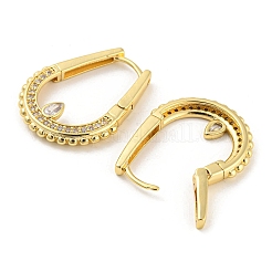 Brass Micro Pave Cubic Zirconia Hoop Earrings&nbsp;EJEW-C066-03G