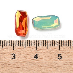 K9ガラスラインストーンカボション  多面カット  尖ったバック＆バックメッキ  長方形  ミックスカラー  12x6x3mm&nbsp;EGLA-F161-20A