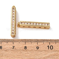Brass Micro Pave Clear Cubic Zirconia Twister Clasps&nbsp;KK-K422-16G