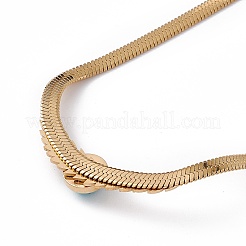 Synthetic Turquoise Pendant Necklace with 304 Stainless Steel Herringbone Chains&nbsp;NJEW-P269-06A-G