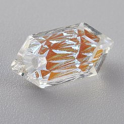 エンボスガラスラインストーンペンダント  双円錐形  多面カット  クリスタルのきらめき  13x6.5x4mm  穴：1.5mm&nbsp;GLAA-J101-02A-00SI