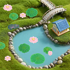 35個 7スタイル 樹脂製人工水生植物オーナメント  マイクロランドスケープ水族館の水槽の装飾用  蓮の葉と蓮  ミックスカラー  21.5~36x11~34.5x3.5~12.5mm  5個/スタイル&nbsp;AJEW-CA0005-01