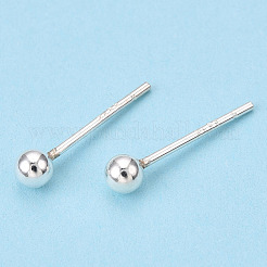 スターリングシルバー ラウンド ボール スタッド イヤリング 925 個  銀  3mm  ピン：0.8mm&nbsp;STER-T005-01C