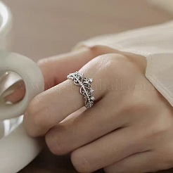 Alloy Rhinestone Cuff Open Rings for Women&nbsp;WG50EF1-01