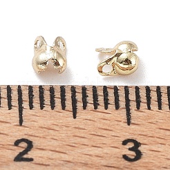真鍮製ダルマチープ  カロット終了  クラムシェルノットカバー  カドミウムフリー＆鉛フリー  ライトゴールド  4x2.5mm  穴：0.8mm  内径：2mm&nbsp;KK-A193-01C-LG